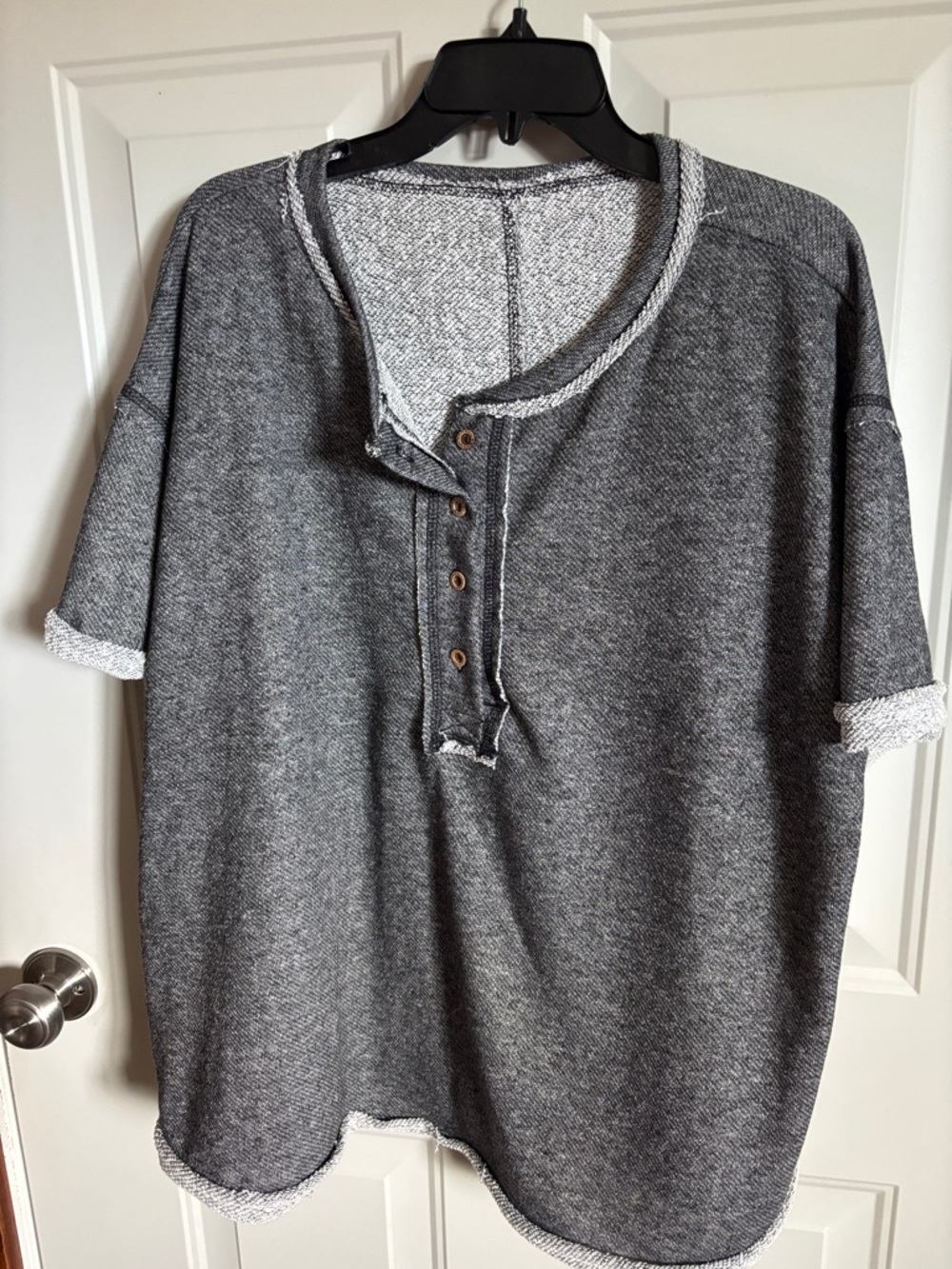 Three Bird Nest Light Gray Knit Top